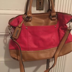 Tiganello two tone coral and tan bag